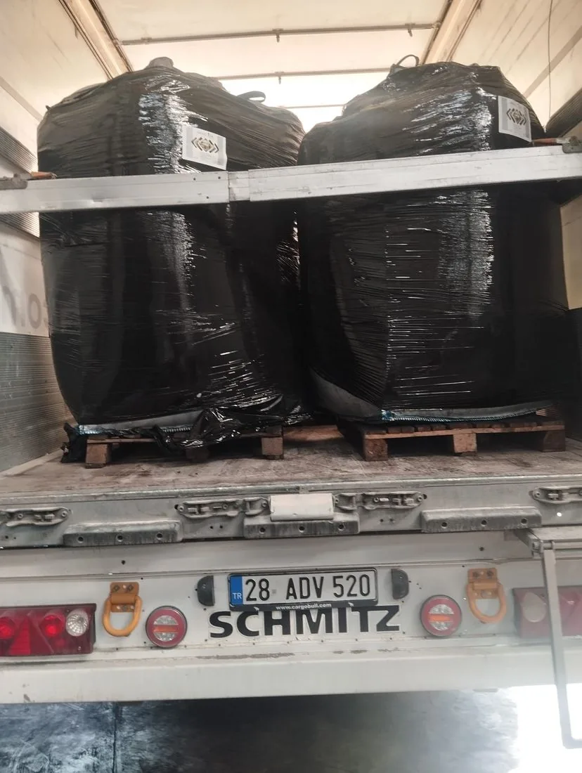 Activated carbon products being prepared for shipment