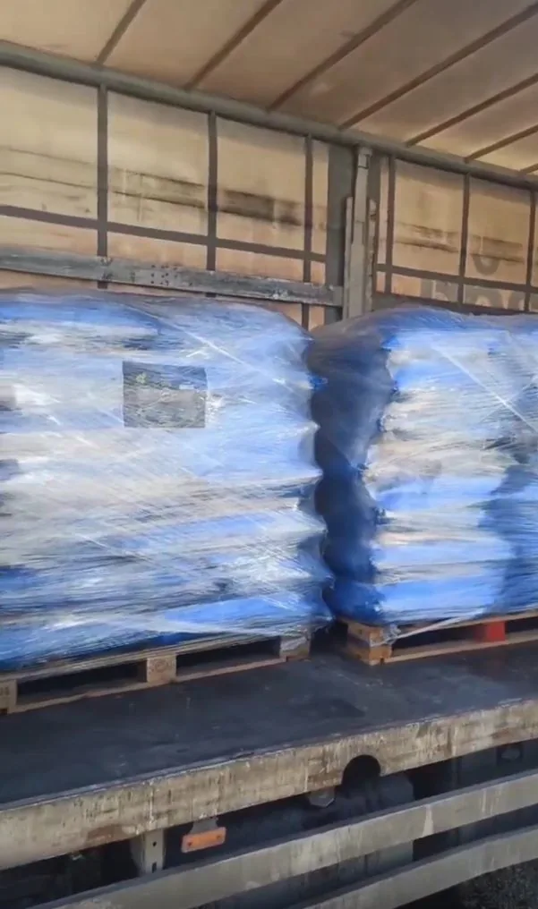 Activated carbon products being prepared for shipment