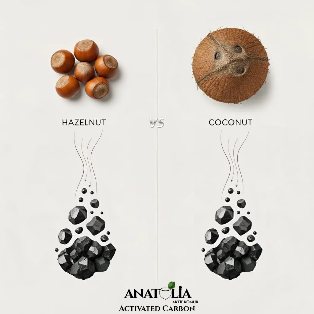 Comparison of hazelnut-shell and coconut-shell activated carbon